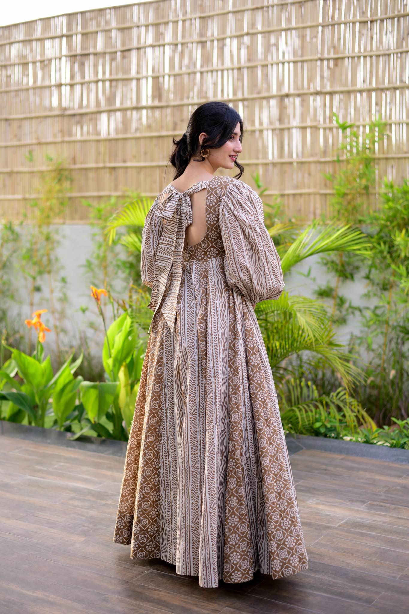 kalki brown cotton maxi