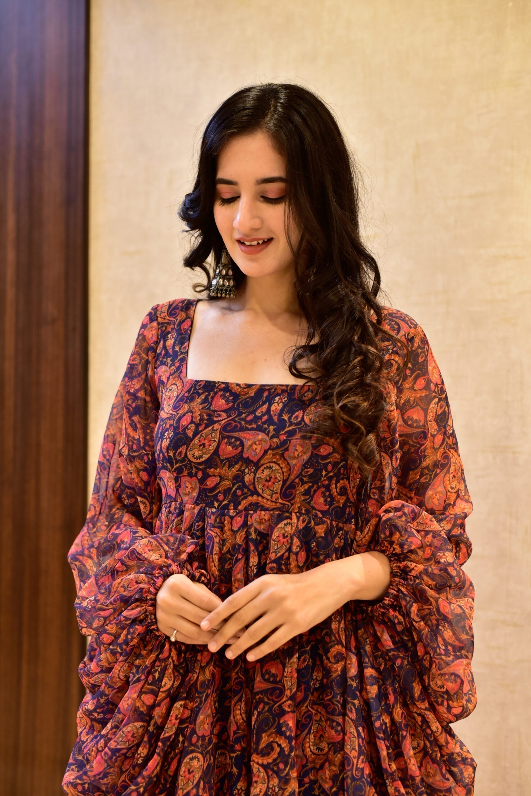 alisha blue georgette dress