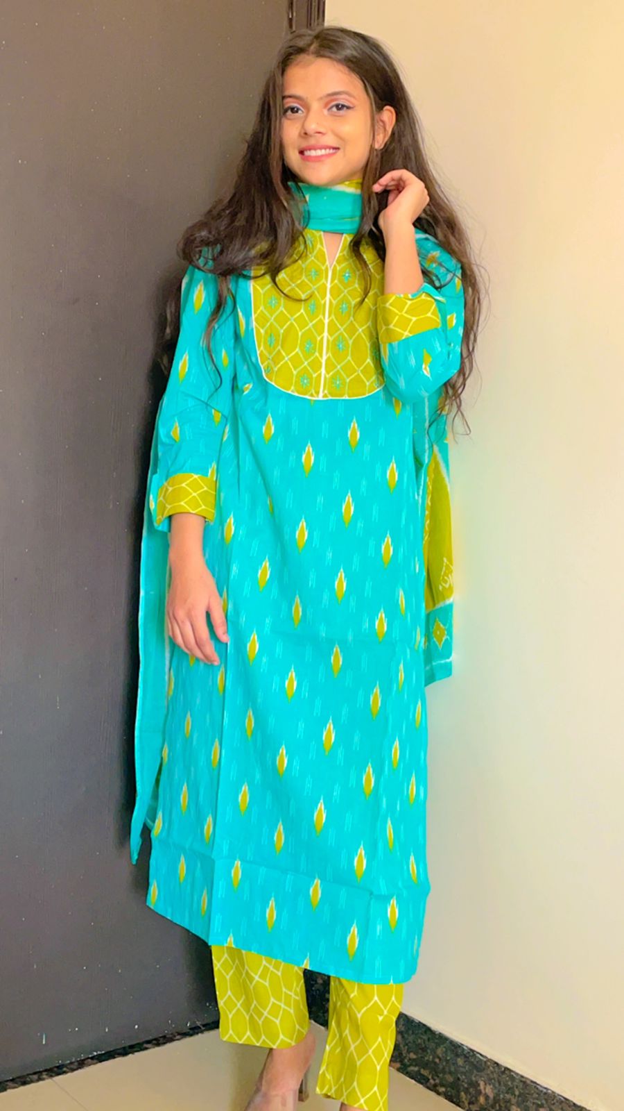 KesariyaVanity Elegant Ikkat Cotton Suit Set - DEAL