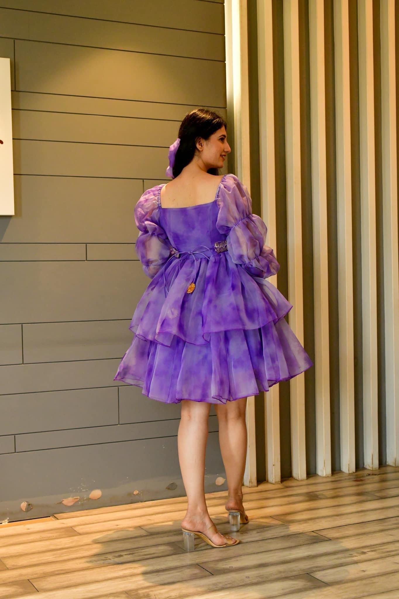 Isabella purple organza dress